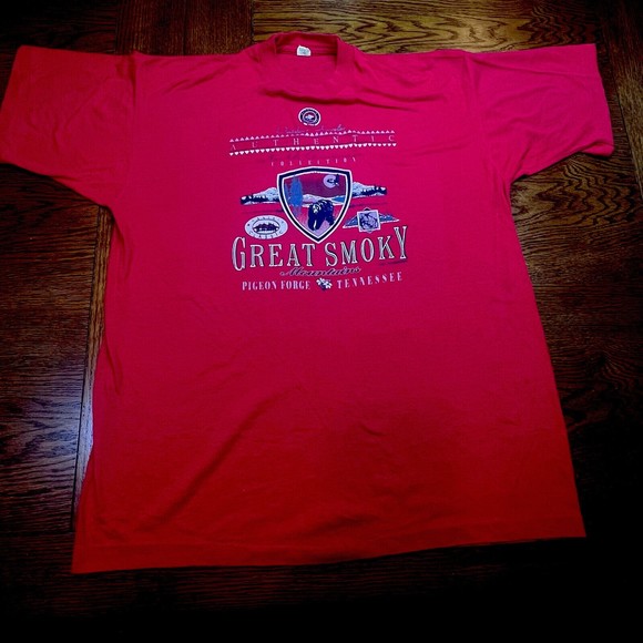 Vintage GREAT SMOKY MOUNTAINS PIGEON FORGE 1995 t-shirt XL SINGLE STITCH - Picture 1 of 11